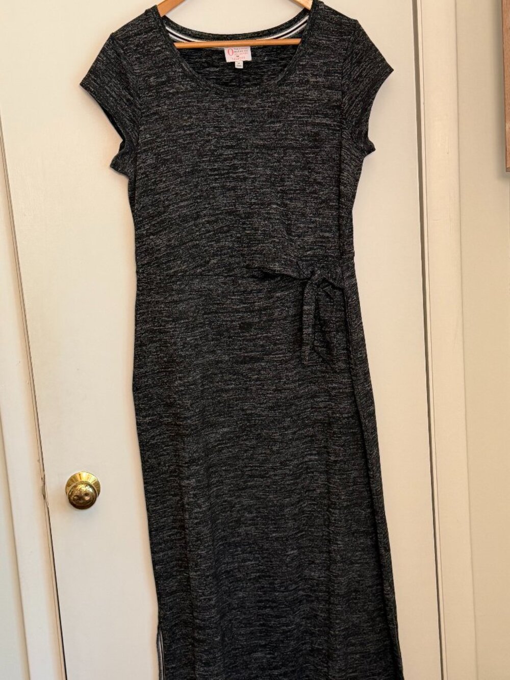 Talbots x O Oprah Magazine Collection Gray Space Dye Side Tie Midi Dress Size M